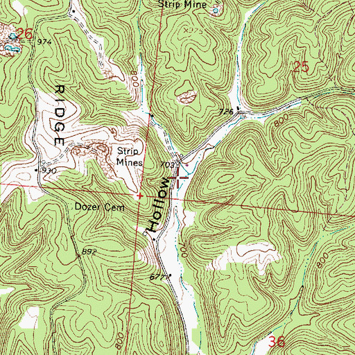 Topographic Map of Claylick School (historical), OH