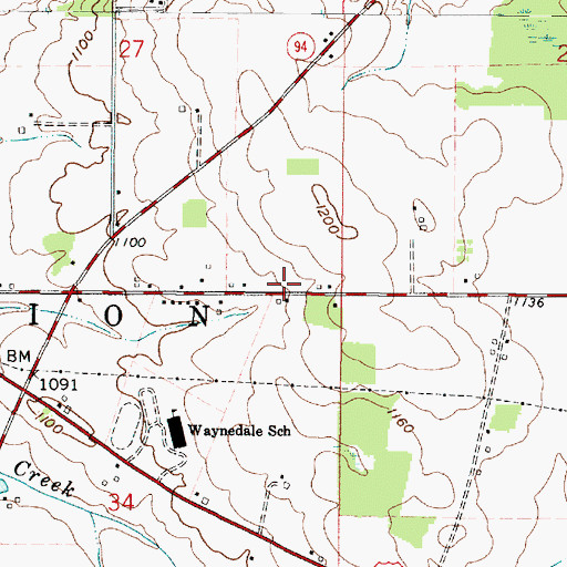 Topographic Map of Hunter School (historical), OH