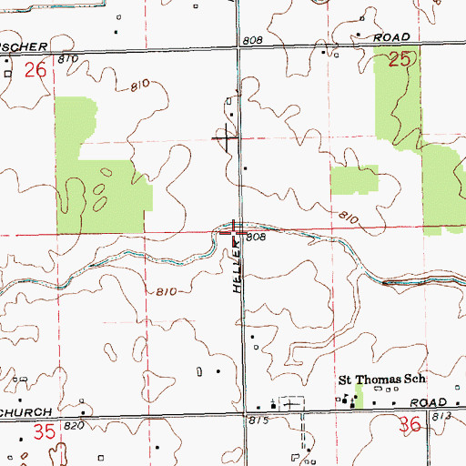 Topographic Map of German School (historical), OH