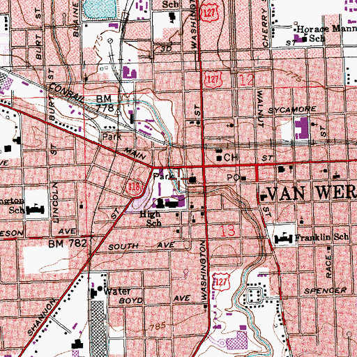 Topographic Map of Fountain Park, OH