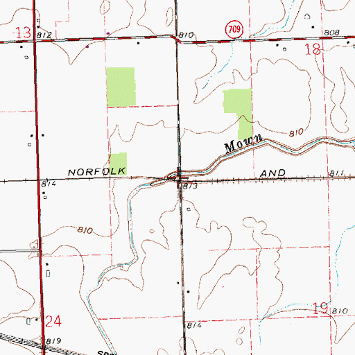 Topographic Map of Shasta (historical), OH