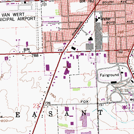 Topographic Map of Summit Shopping Center, OH