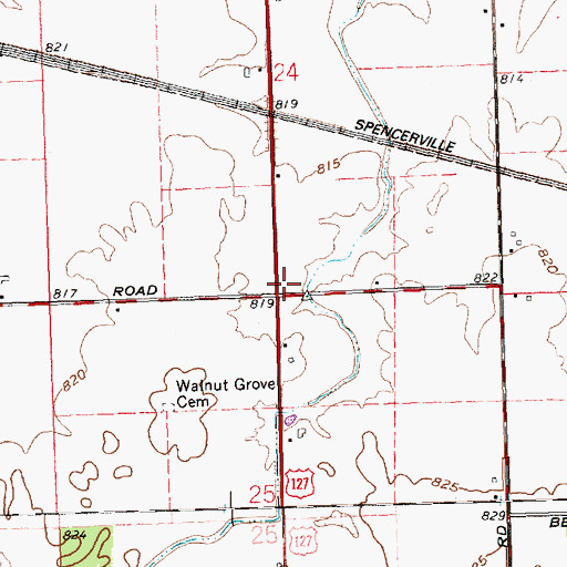 Topographic Map of Walnut Grove Church (historical), OH