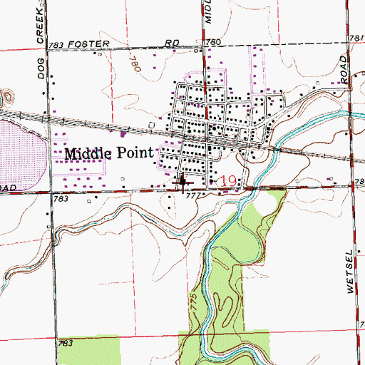 Topographic Map of Lincolnview East Elementary School, OH