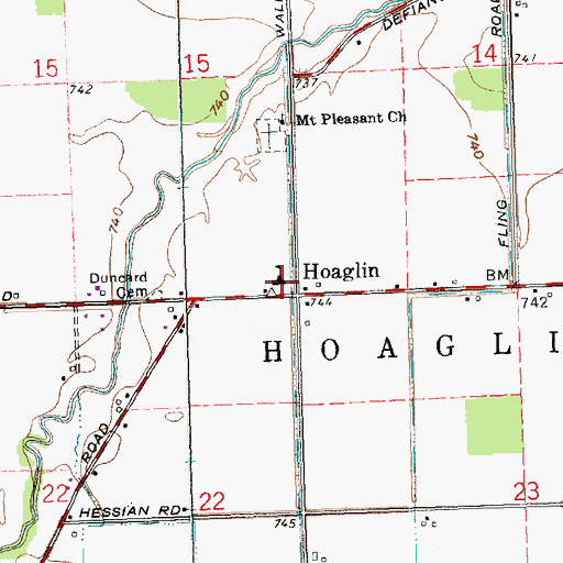 Topographic Map of Lincolnview North Elementary School, OH