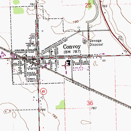 Topographic Map of Crestview North Elementary School, OH