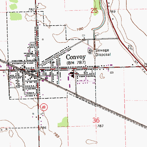 Topographic Map of Crestview High School, OH