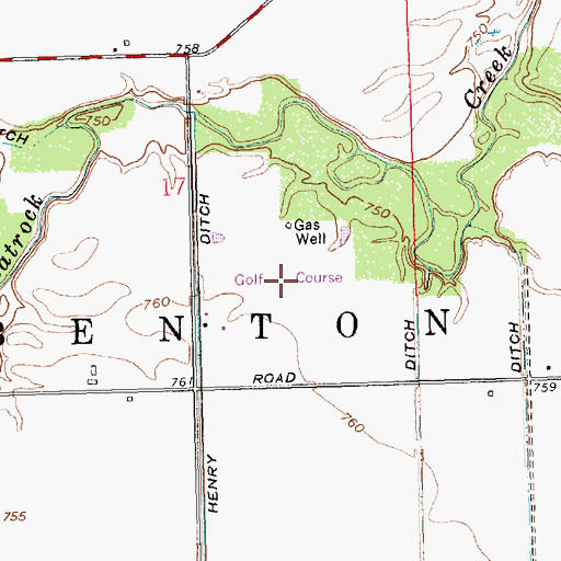 Topographic Map of Pleasant Valley Golf Course, OH