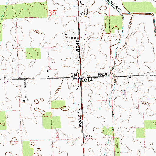 Topographic Map of Bennett School (historical), OH