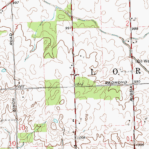 Topographic Map of Bruey School (historical), OH