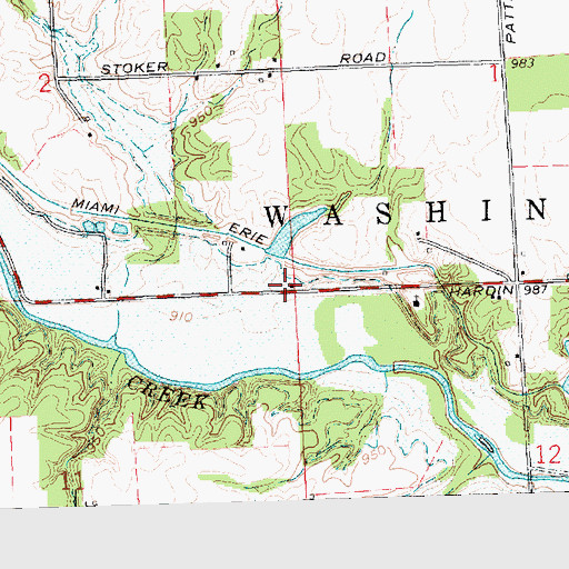 Topographic Map of Bunker Hill School (historical), OH