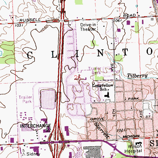 Topographic Map of Green Tree Park, OH