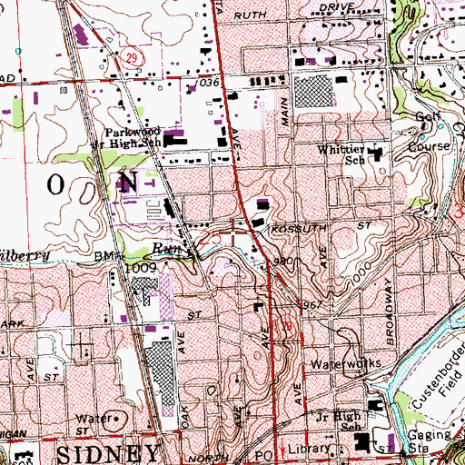 Topographic Map of Harmon Park, OH