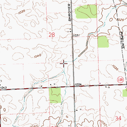 Topographic Map of Howell Ditch, OH