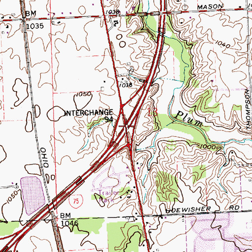 Topographic Map of Interchange 94, OH
