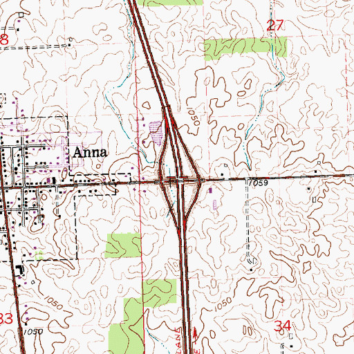 Topographic Map of Interchange 99, OH
