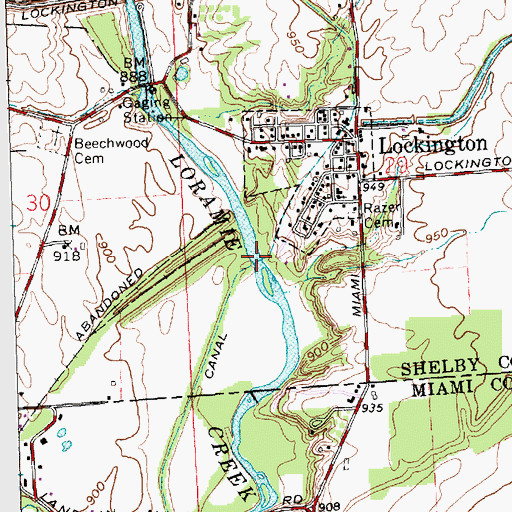 Topographic Map of Lockington Locks, OH