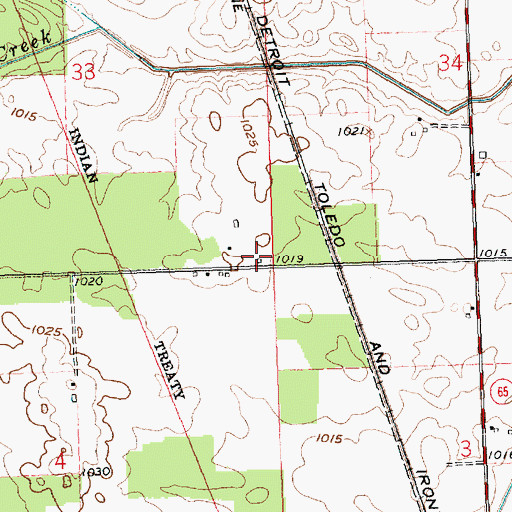Topographic Map of Metz School (historical), OH