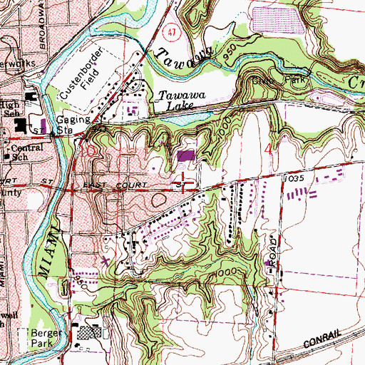 Topographic Map of Orbison Park, OH