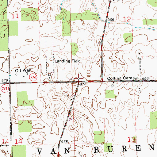 Topographic Map of Quellhorst School (historical), OH