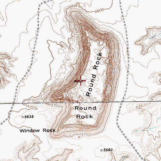 Topographic Map of Round Rock, AZ