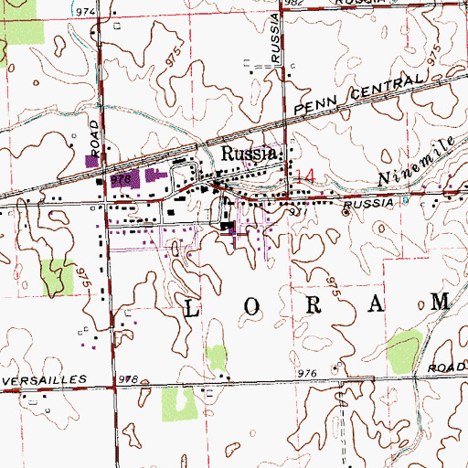 Topographic Map of Russia Elementary School, OH