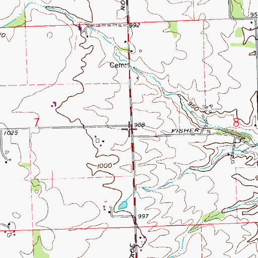 Topographic Map of Fishers School (historical), OH