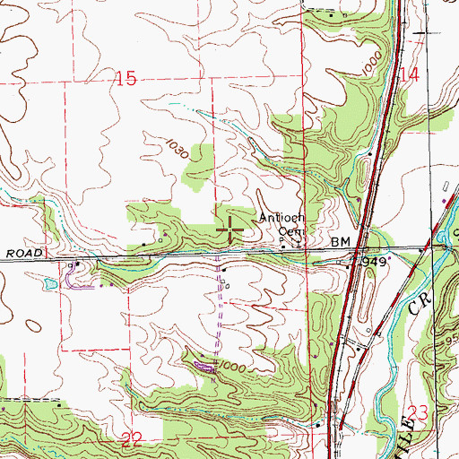 Topographic Map of Antioch Church (historical), OH