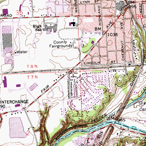 Topographic Map of Sherman Park, OH