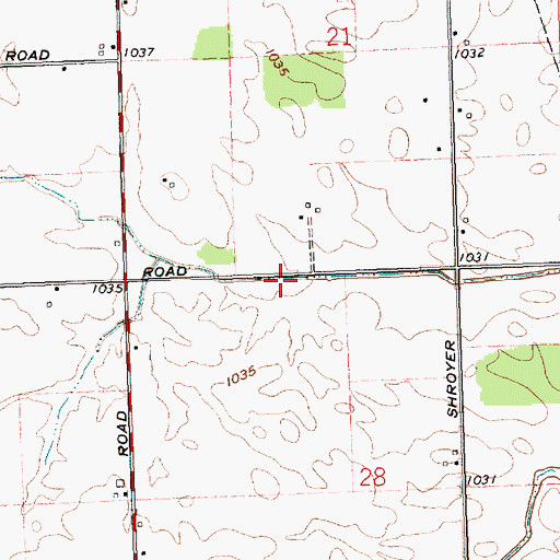 Topographic Map of Shroyer Ditch, OH