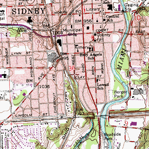 Topographic Map of Stephen Brown Park, OH