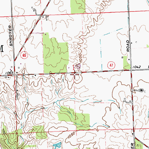 Topographic Map of Walnut Grove School (historical), OH