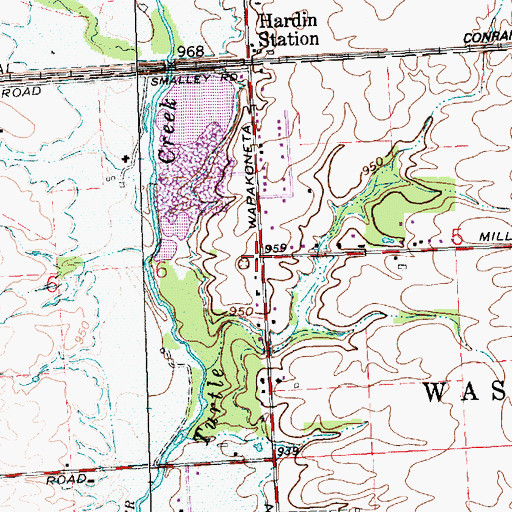 Topographic Map of Washington School (historical), OH