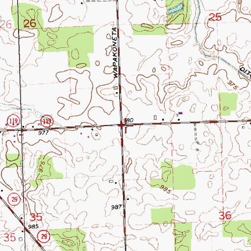 Topographic Map of School Number 3 (historical), OH