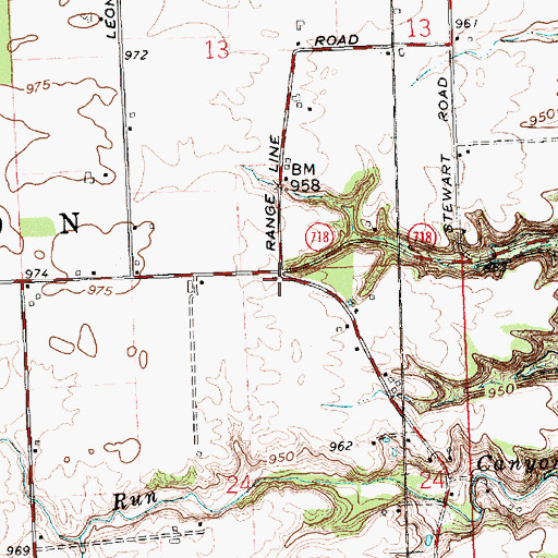 Topographic Map of Canyon School (historical), OH