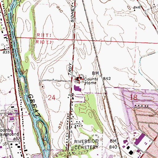 Topographic Map of Miami County Home, OH