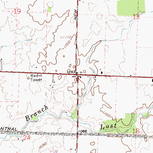 Topographic Map of New Hope School (historical), OH