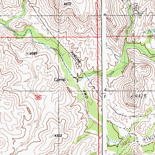 Topographic Map of Bass Canyon, AZ