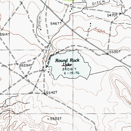Topographic Map of Round Rock Reservoir, AZ