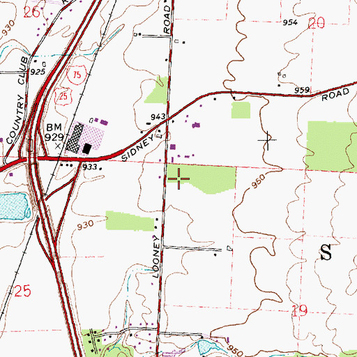 Topographic Map of Piqua High School, OH