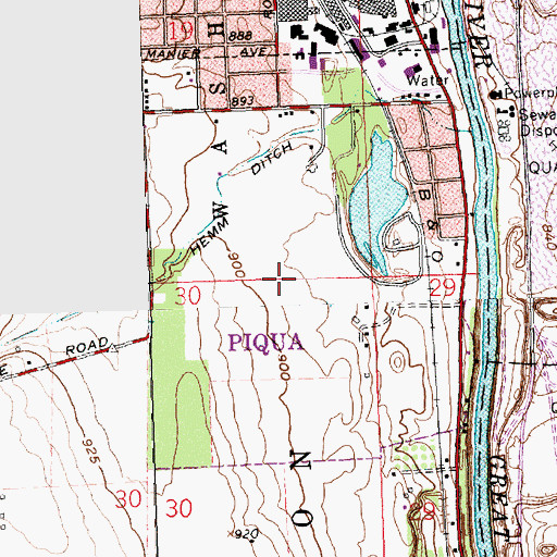 Topographic Map of Piqua Industrial Park, OH