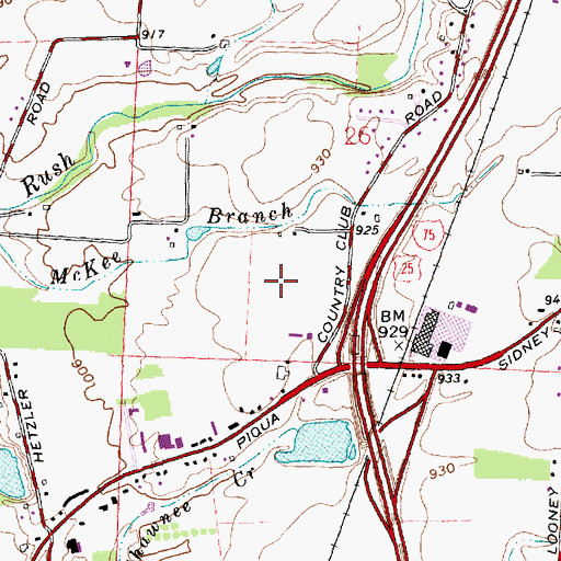 Topographic Map of Scarborough Industrial Park, OH