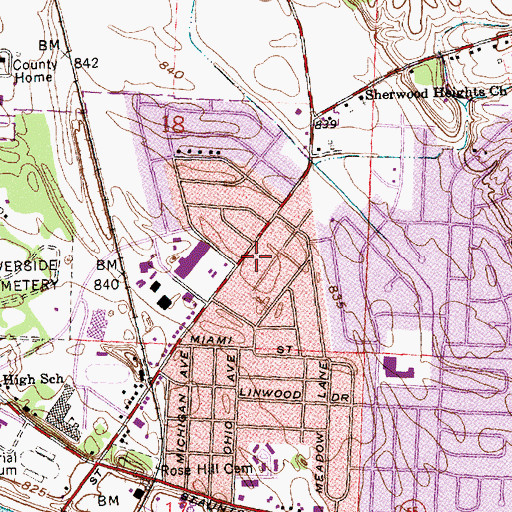 Topographic Map of School Number 2 (historical), OH