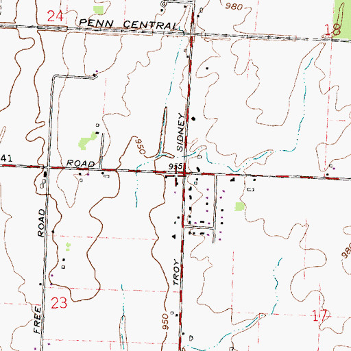 Topographic Map of Sheepskin School (historical), OH
