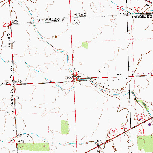 Topographic Map of Sunnyside School (historical), OH