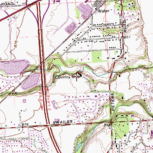 Topographic Map of Troy Country Club, OH