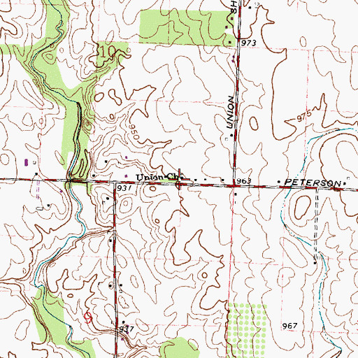 Topographic Map of Union School (historical), OH
