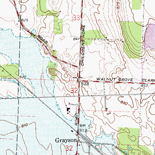 Topographic Map of Walnut Grove School (historical), OH