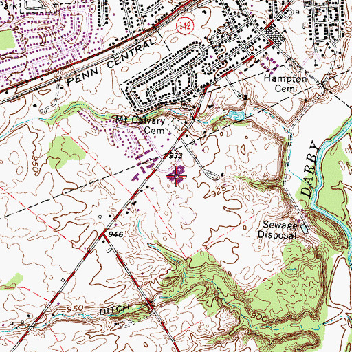 Topographic Map of West Jefferson High School, OH