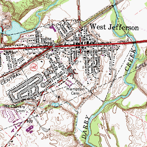 Topographic Map of Frey Elementary School, OH